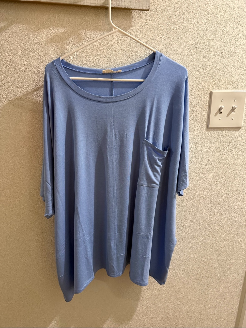 Zenana Outfitters Dusty Blue Oversized Pocket Tee New